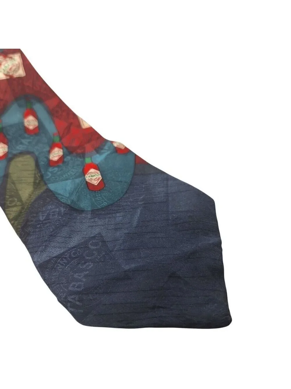 Tabasco Silk Necktie Blue Red Green Teal